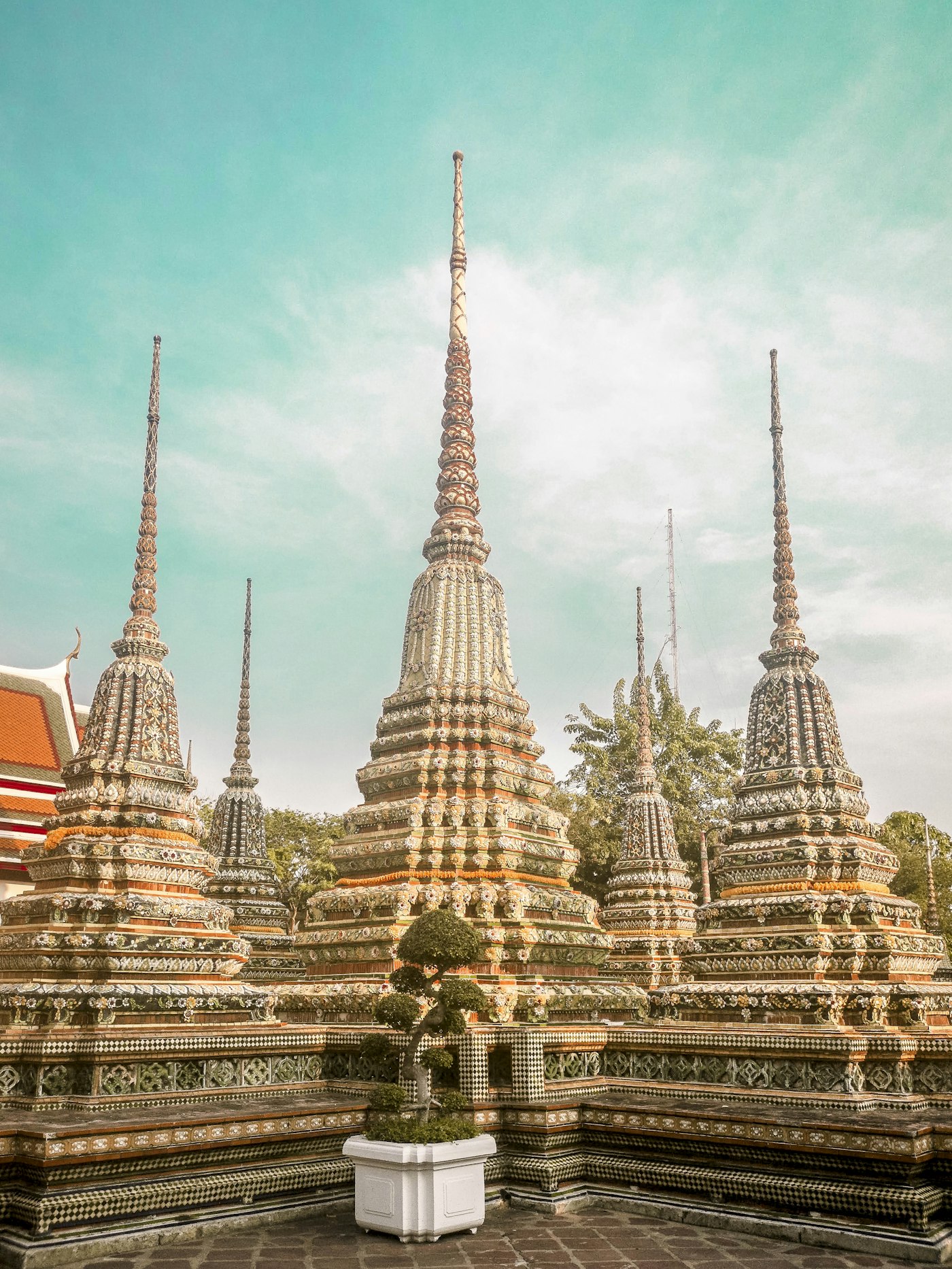 Ornate temple roof at the Grand Palace in Bangkok